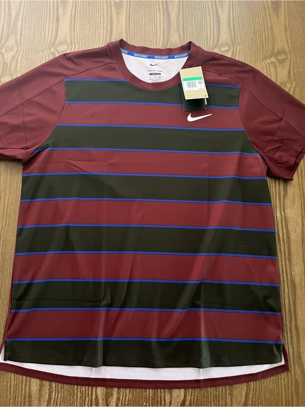 Nike Court Slam Men's Dri-FIT ADV Tennis Shirt Size XL Dark Team Red FZ6934-619